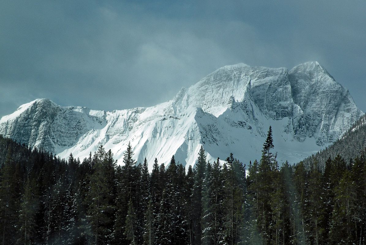 11 Hewitt Peak From Highway 93 On Drive From Castle Junction To Radium In Winter